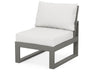POLYWOOD Modular Armless Chair in Slate Grey / Natural Linen image