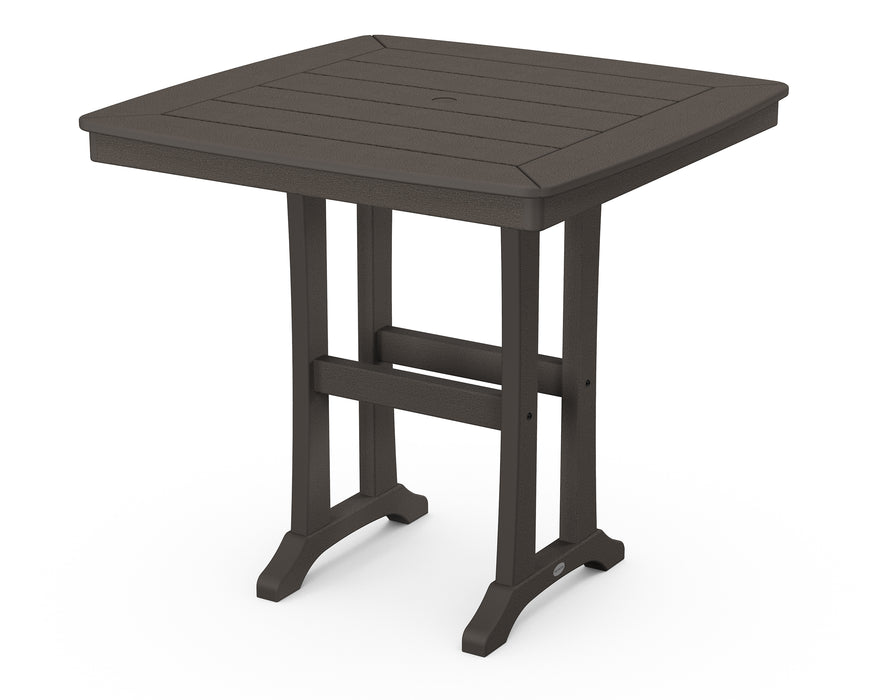 POLYWOOD Nautical Trestle 37" Counter Table in Vintage Coffee image