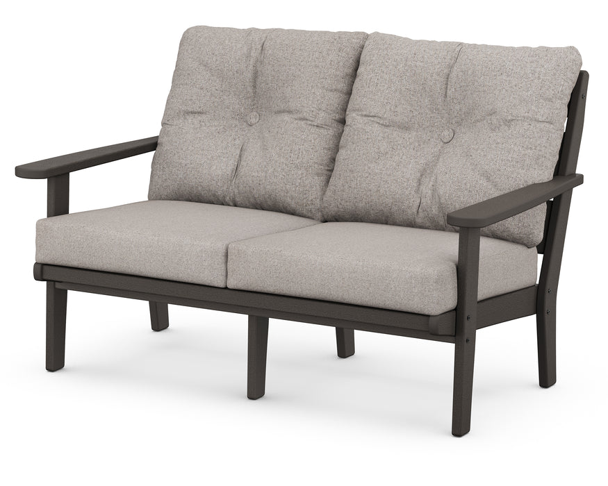POLYWOOD Lakeside Deep Seating Loveseat in Vintage Coffee / Weathered Tweed image