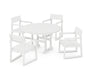 POLYWOOD EDGE 5-Piece Round Farmhouse Dining Set in White image