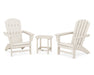 POLYWOOD Nautical 3-Piece Adirondack Set with South Beach 18" Side Table in Sand image
