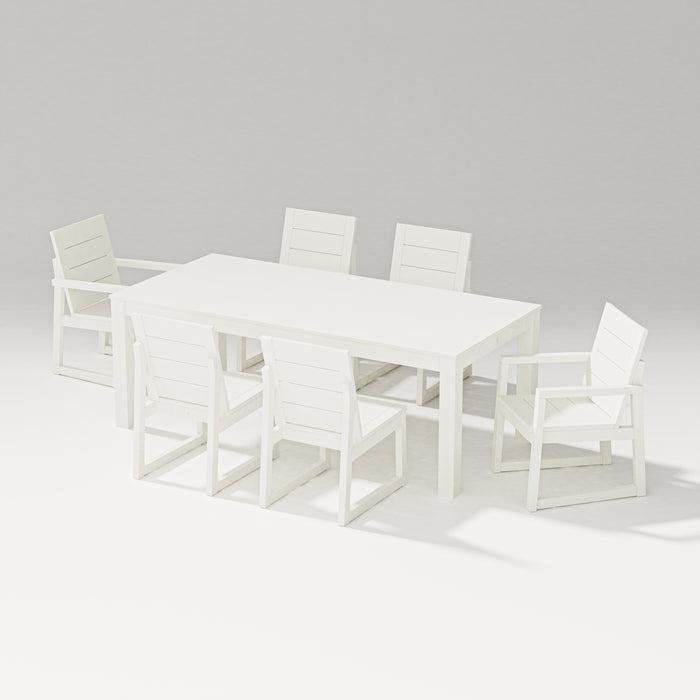 PW Designer Series Elevate 7-Piece Parsons Table Dining Set in Vintage White