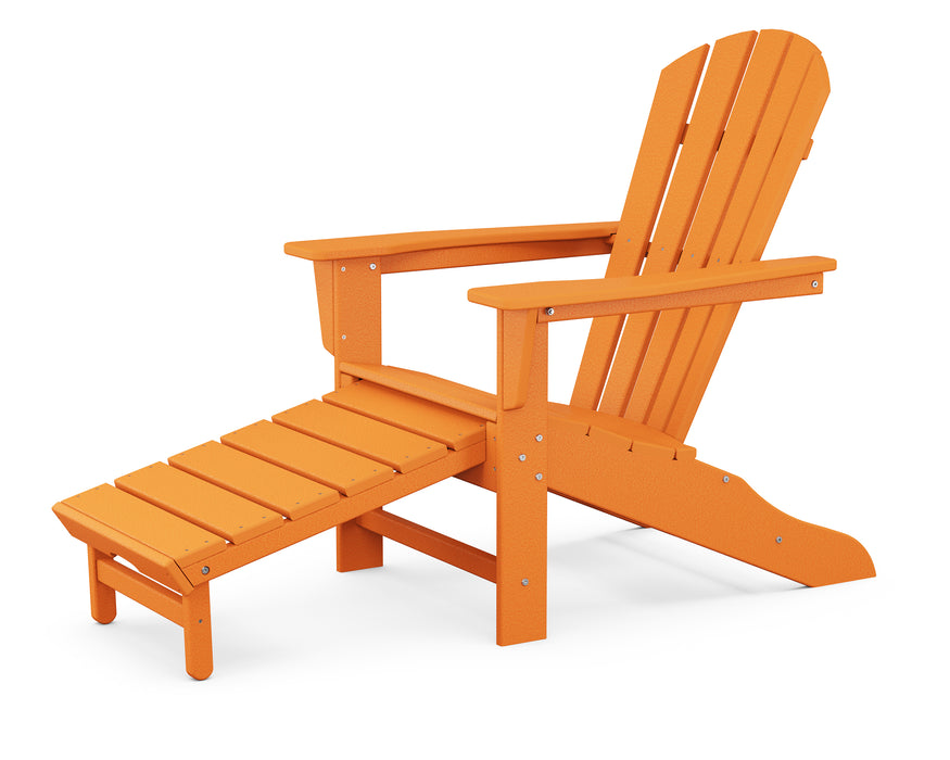 POLYWOOD Palm Coast Ultimate Adirondack with Hideaway Ottoman in Tangerine image