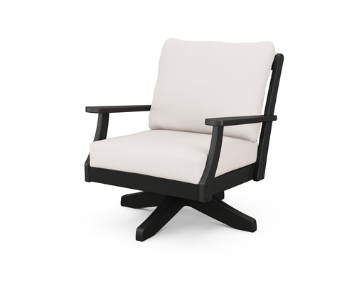 POLYWOOD Braxton Deep Seating Swivel Chair in Black / Bird's Eye image