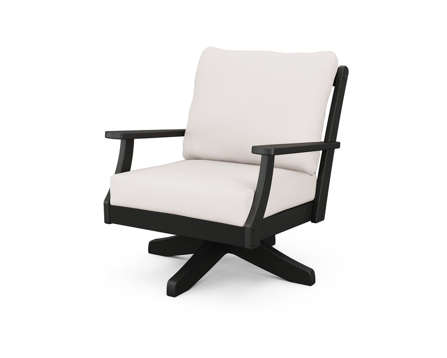 POLYWOOD Braxton Deep Seating Swivel Chair in Black / Bird's Eye image