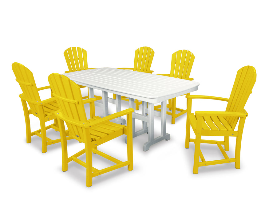 POLYWOOD Palm Coast 7-Piece Dining Set in Lemon / White