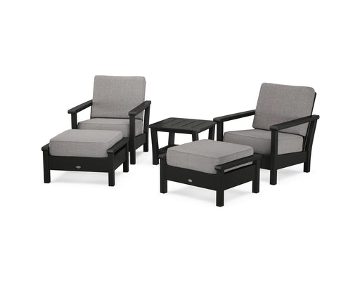 POLYWOOD Harbour 5-Piece Deep Seating Chair Set in Black / Grey Mist image