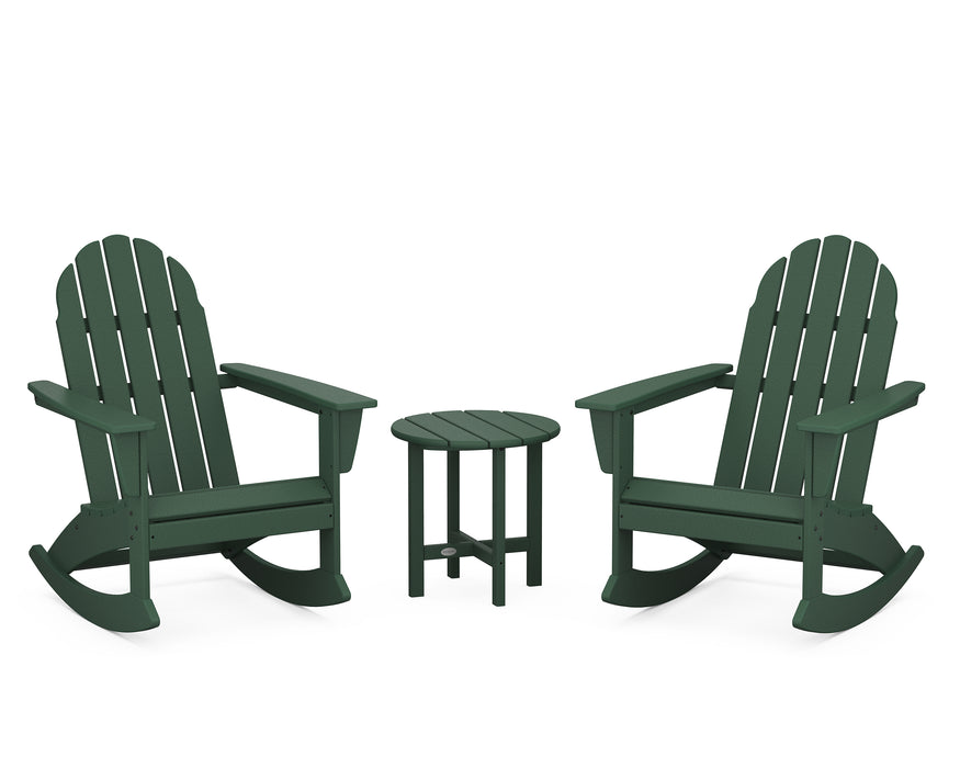 POLYWOOD Vineyard 3-Piece Adirondack Rocking Chair Set in Green image