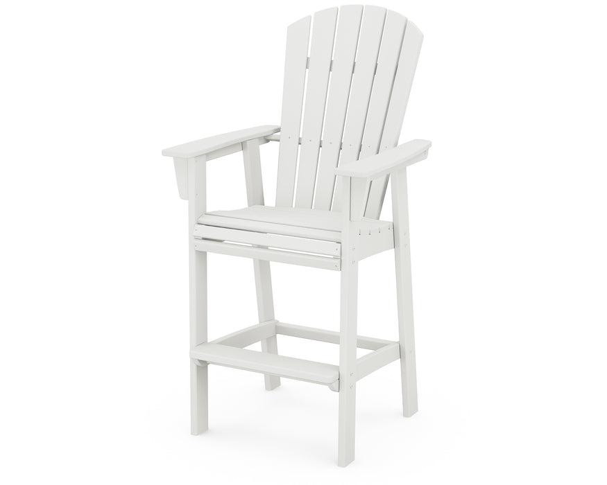 POLYWOOD Nautical Curveback Adirondack Bar Chair in Vintage White