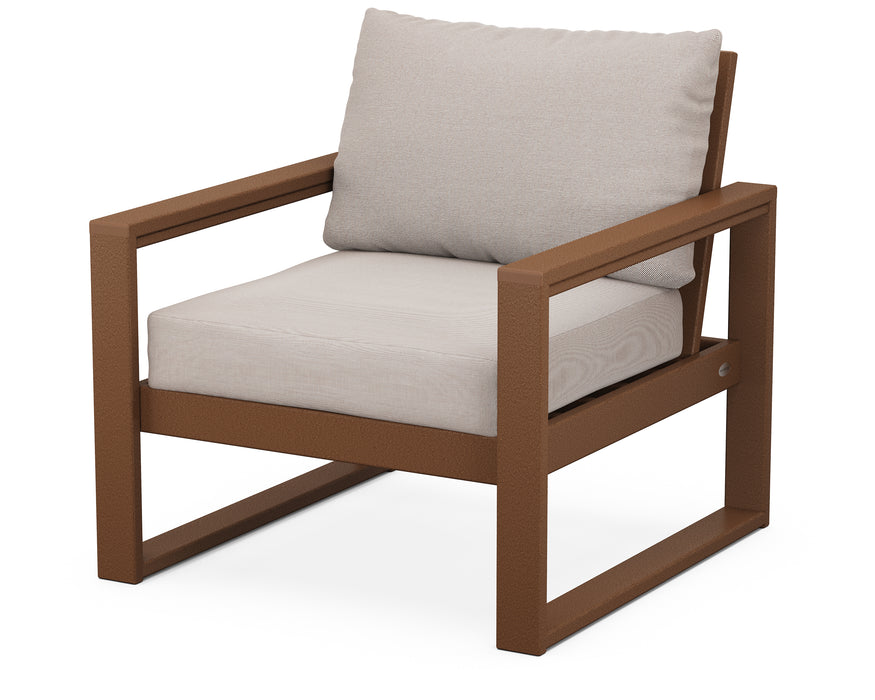 POLYWOOD EDGE Club Chair in Teak / Dune Burlap image