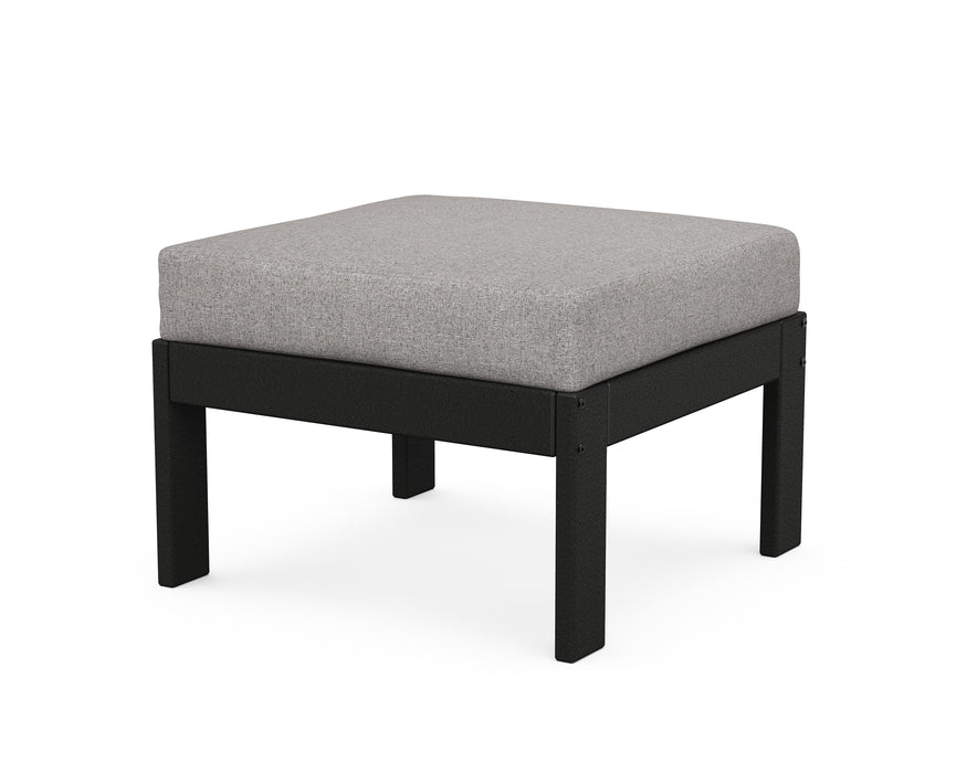 POLYWOOD Vineyard Modular Ottoman in Black / Grey Mist