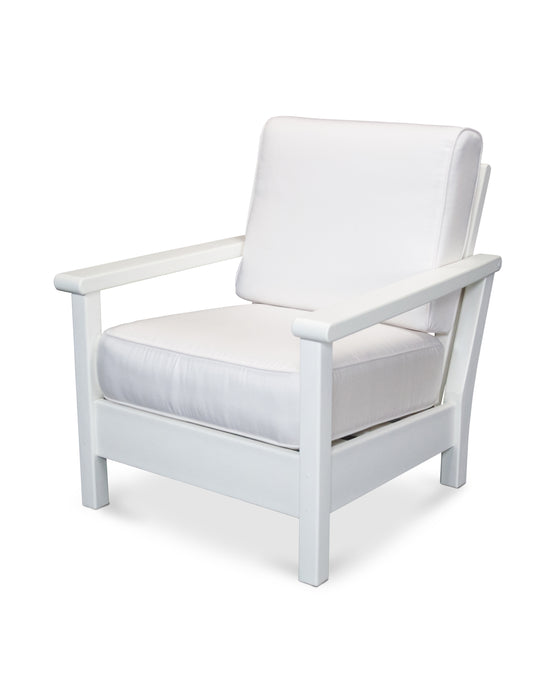 POLYWOOD Harbour Deep Seating Chair in White / Natural