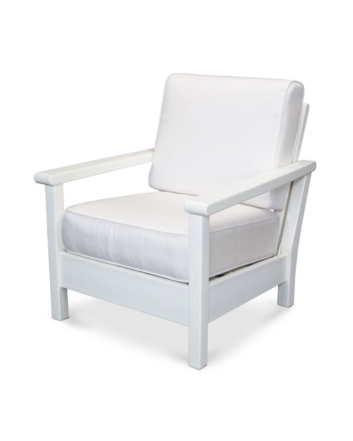 POLYWOOD Harbour Deep Seating Chair in White / Natural image