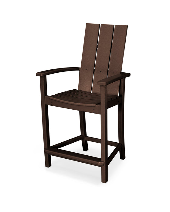 POLYWOOD Modern Adirondack Counter Chair in Mahogany