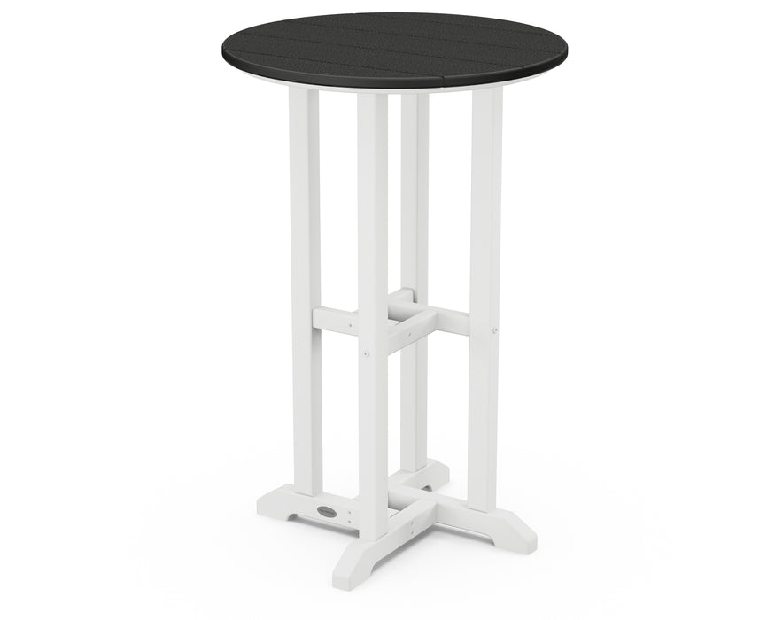 POLYWOOD Contempo 24" Round Counter Table in White / Black