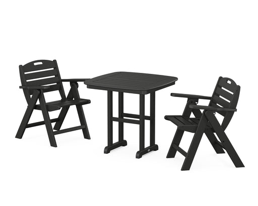 POLYWOOD Nautical Lowback Chair 3-Piece Dining Set in Black image