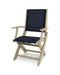 POLYWOOD Coastal Folding Chair in Sand / Navy Blue Sling image