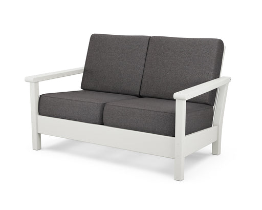 POLYWOOD Harbour Deep Seating Loveseat in Vintage White / Ash Charcoal image