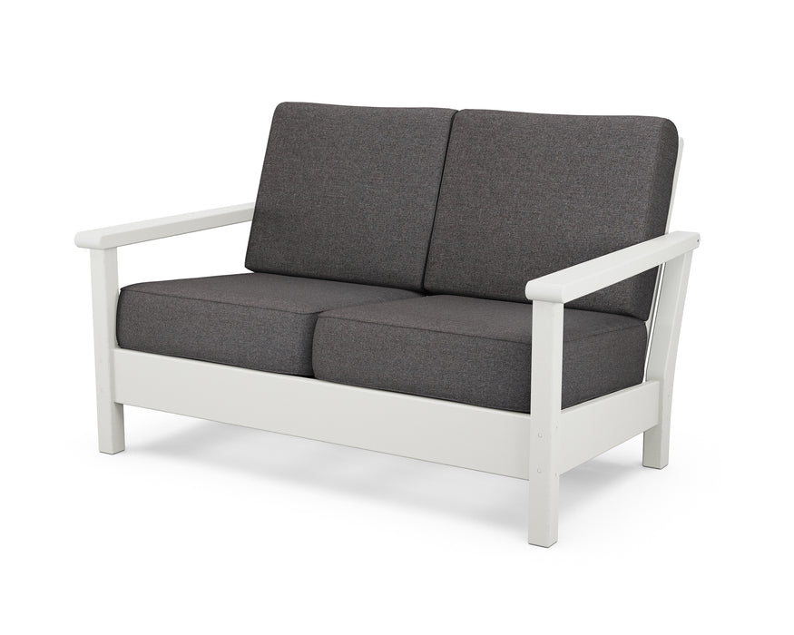 POLYWOOD Harbour Deep Seating Loveseat in Vintage White / Ash Charcoal image