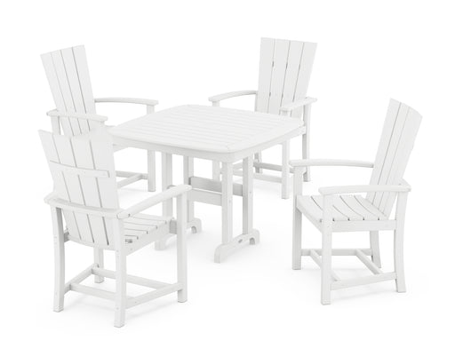 POLYWOOD Quattro 5-Piece Dining Set in White image