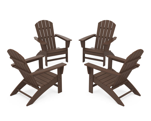 POLYWOOD Nautical 4-Piece Adirondack Conversation Set in Mahogany image