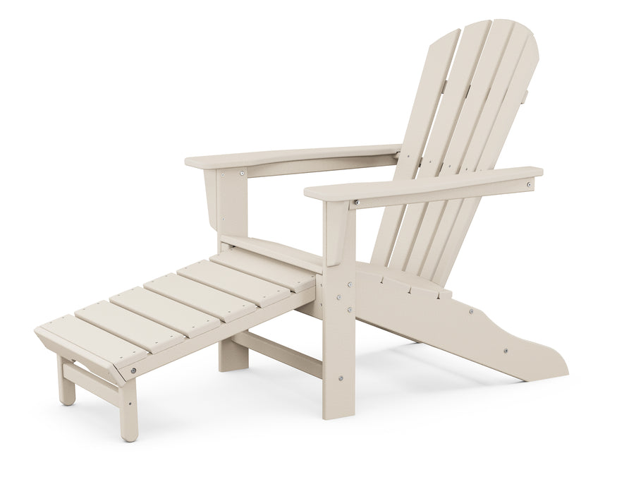 POLYWOOD Palm Coast Ultimate Adirondack with Hideaway Ottoman in Sand image