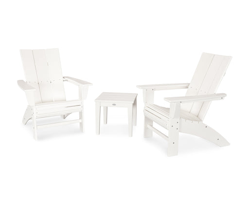 POLYWOOD Modern 3-Piece Curveback  Adirondack Set in White image