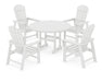 POLYWOOD South Beach 5-Piece Round Farmhouse Dining Set in White image