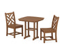 POLYWOOD Chippendale Side Chair 3-Piece Dining Set in Teak image