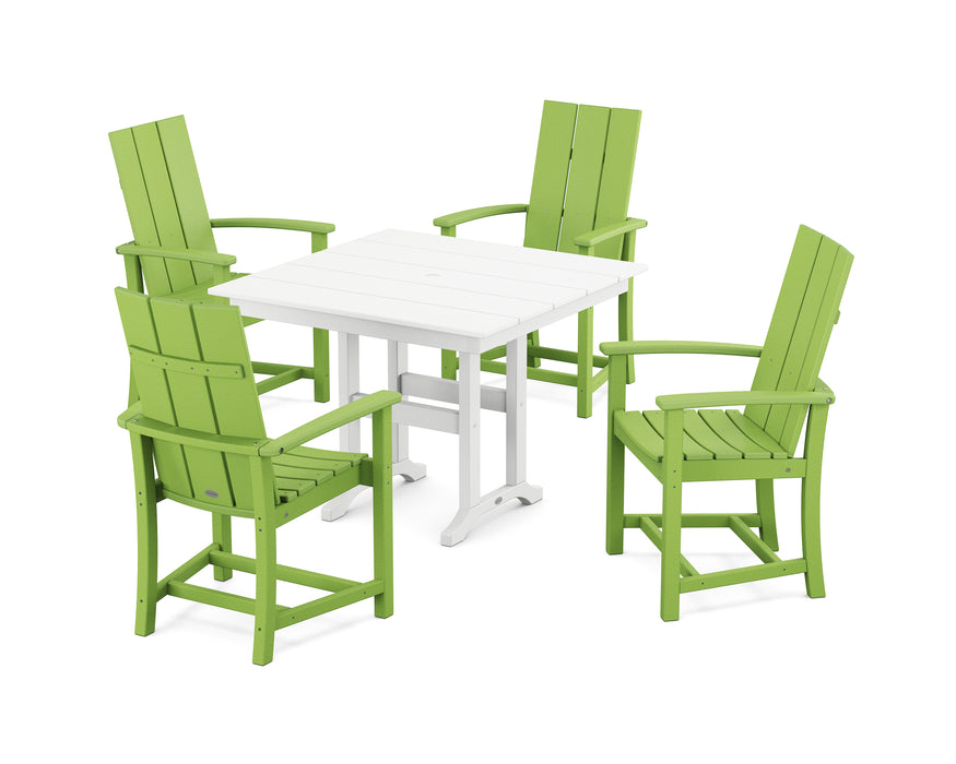 POLYWOOD Modern Adirondack 5-Piece Farmhouse Dining Set in Lime image