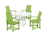 POLYWOOD Modern Adirondack 5-Piece Farmhouse Dining Set in Lime image