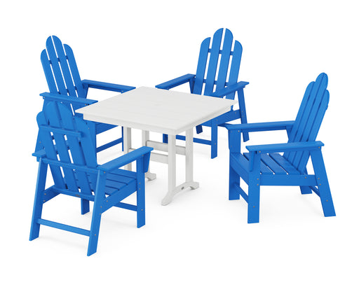 POLYWOOD Long Island 5-Piece Farmhouse Dining Set in Pacific Blue image