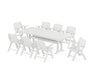 POLYWOOD Nautical Lowback 9-Piece Farmhouse Dining Set with Trestle Legs in White image