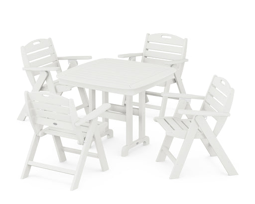 POLYWOOD Nautical Lowback Chair 5-Piece Dining Set in Vintage White image