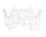 POLYWOOD 5 Piece Signature Bar Dining Set in White image