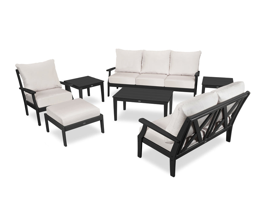 POLYWOOD Braxton 7-Piece Deep Seating Set in Black / Bird's Eye