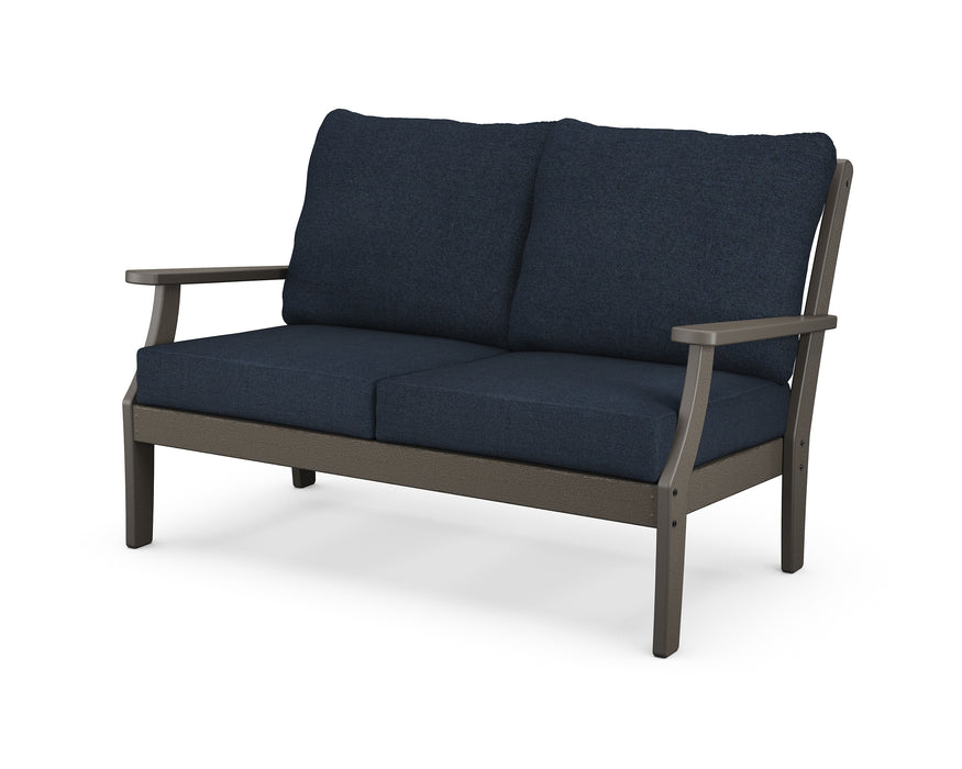 POLYWOOD Braxton Deep Seating Loveseat in Vintage Coffee / Marine Indigo image