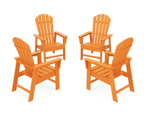 POLYWOOD 4-Piece South Beach Casual Chair Conversation Set in Tangerine image