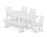 POLYWOOD Chippendale 6-Piece Farmhouse Dining Set in White image