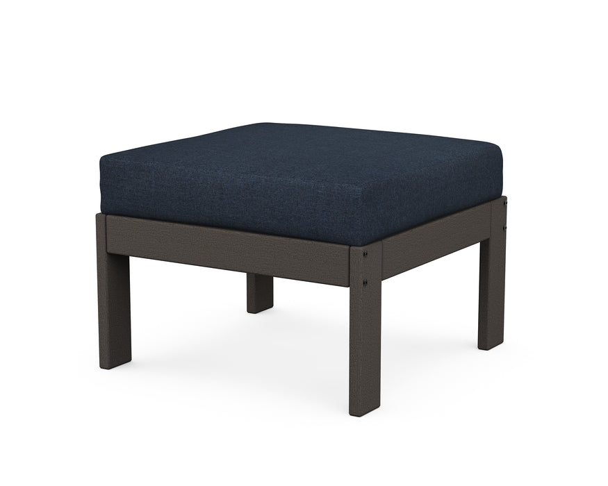 POLYWOOD Vineyard Modular Ottoman in Vintage Coffee / Marine Indigo