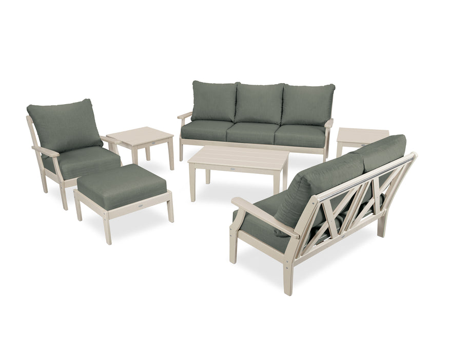 POLYWOOD Braxton 7-Piece Deep Seating Set in Sand / Cast Sage