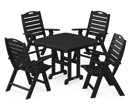 POLYWOOD Nautical Highback Chair 5-Piece Dining Set in Black image