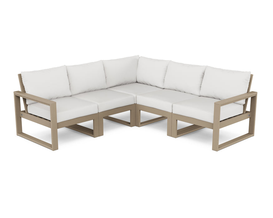 POLYWOOD EDGE 5-Piece Modular Deep Seating Set in Vintage Sahara / Nat