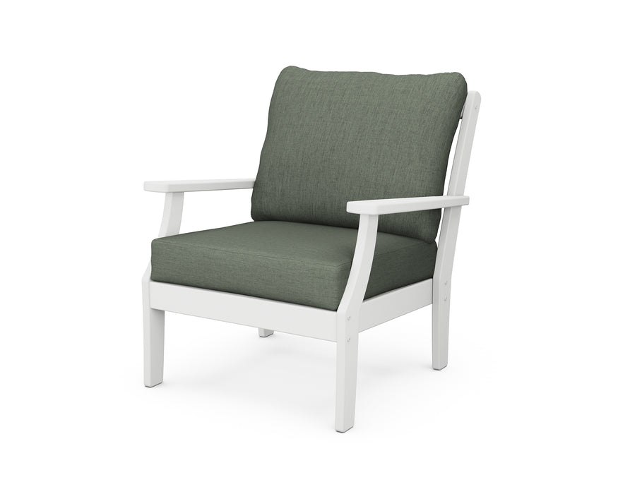 POLYWOOD Braxton Deep Seating Chair in White / Cast Sage image