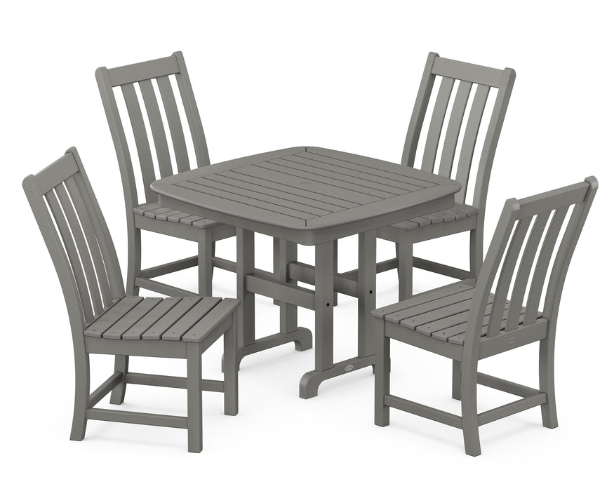 POLYWOOD Vineyard 5-Piece Side Chair Dining Set in Slate Grey