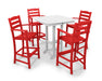 POLYWOOD La Casa Cafe 5-Piece Bar Set in Sunset Red / White image