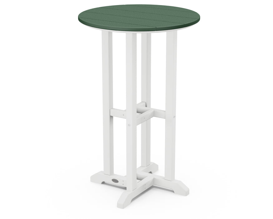 POLYWOOD Contempo 24" Round Counter Table in White / Green