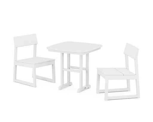 POLYWOOD EDGE Side Chair 3-Piece Dining Set in White image