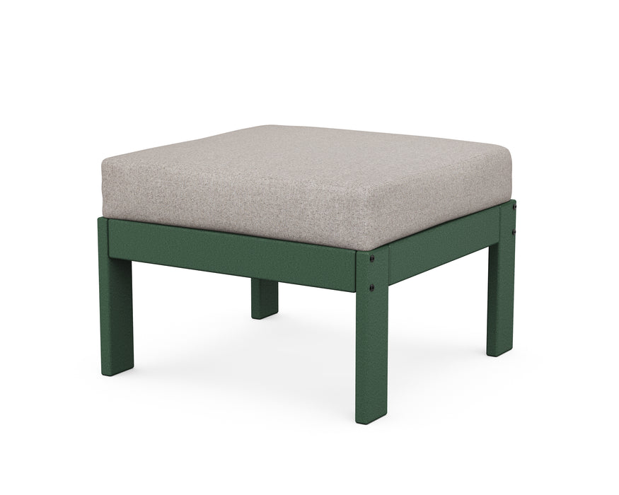 POLYWOOD Vineyard Modular Ottoman in Green / Weathered Tweed