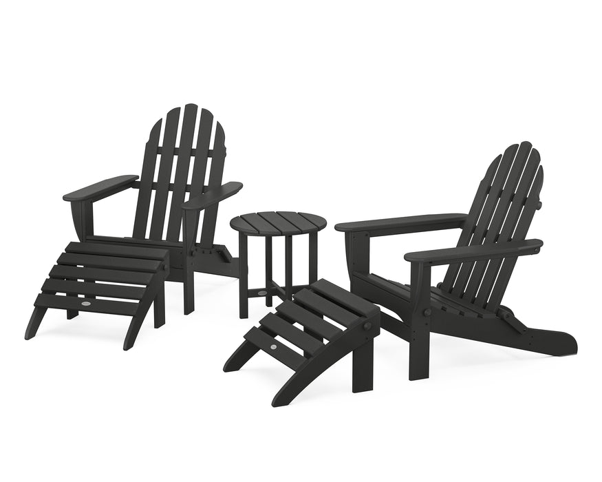 POLYWOOD Classic Adirondack 5-Piece Casual Set in Black image